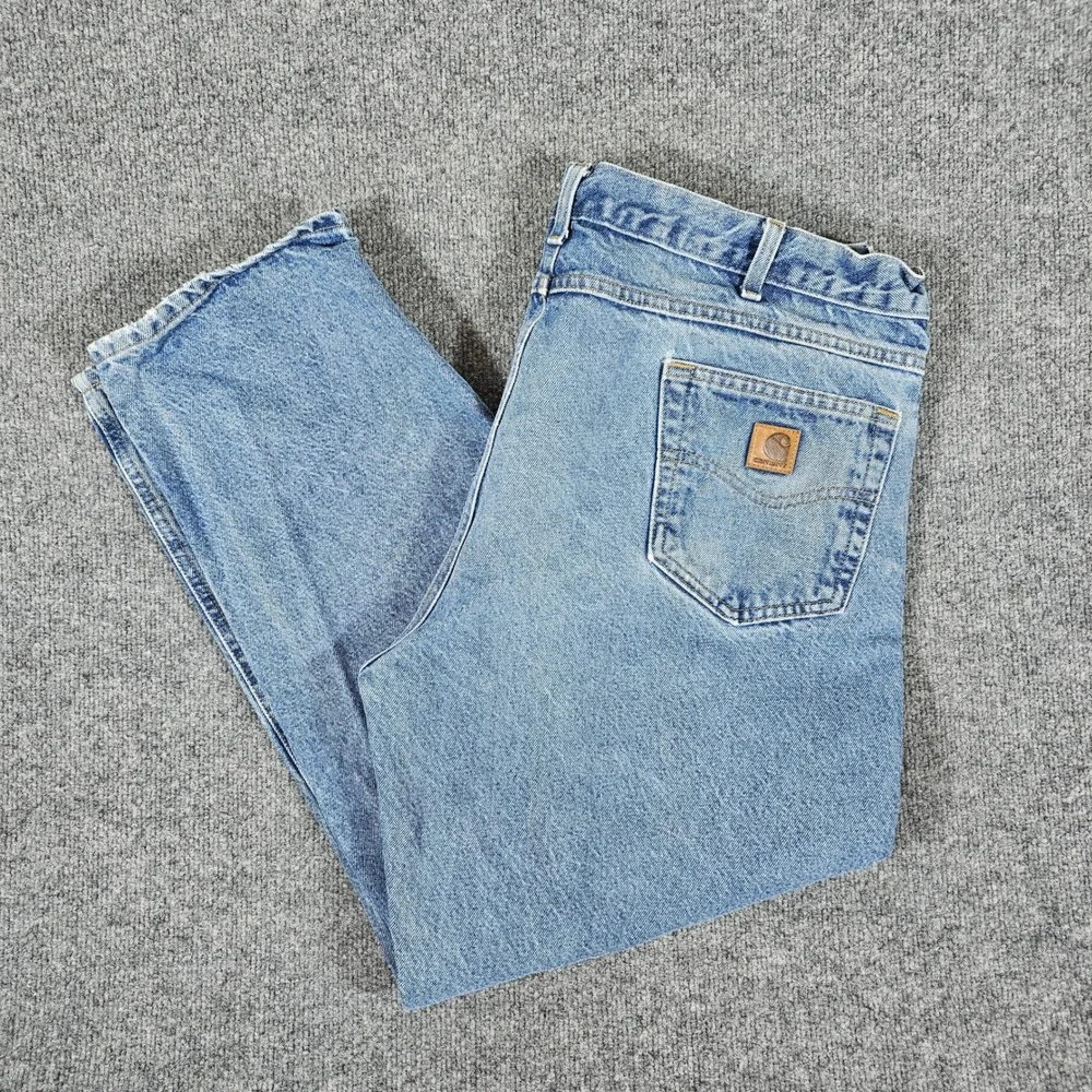Y2K Baggy Carhartt Denim Jeans Light Wash Tagged Size 42x30 Actual 38x29